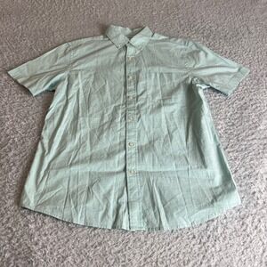 Old Navy Mens Short Sleeve Button Down Shirt Mint Green Stretch Small